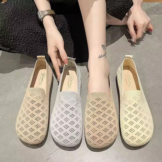 Slip-on Fly-kit Mesh Breathable Casual Women's Shoes