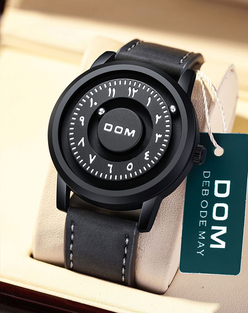 Montre à suspension magnétique pour homme avec bracelet en acier