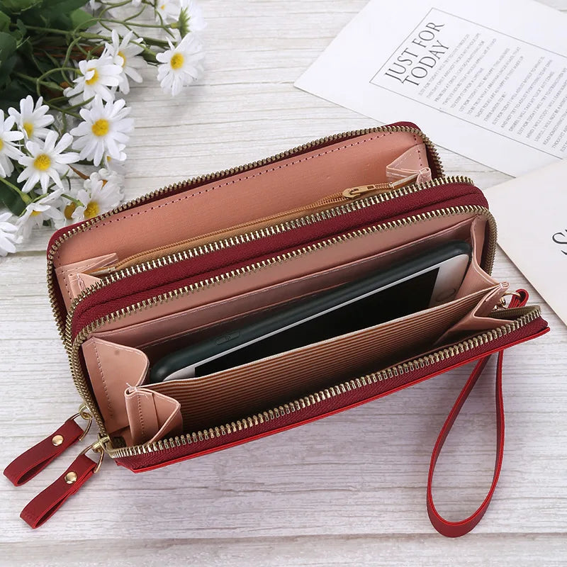 Long Women's Wallet Female Purses Tassel Coin Purse Card Holder Wallets Female Pu Leather Clutch Money Bag Pu Leather Wallet