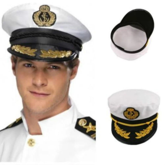 Adult Yacht Military Hats Boat Skipper Ship Sailor Captain Costume Hat Adjustable Cap Navy Marine Admiral For Men Women