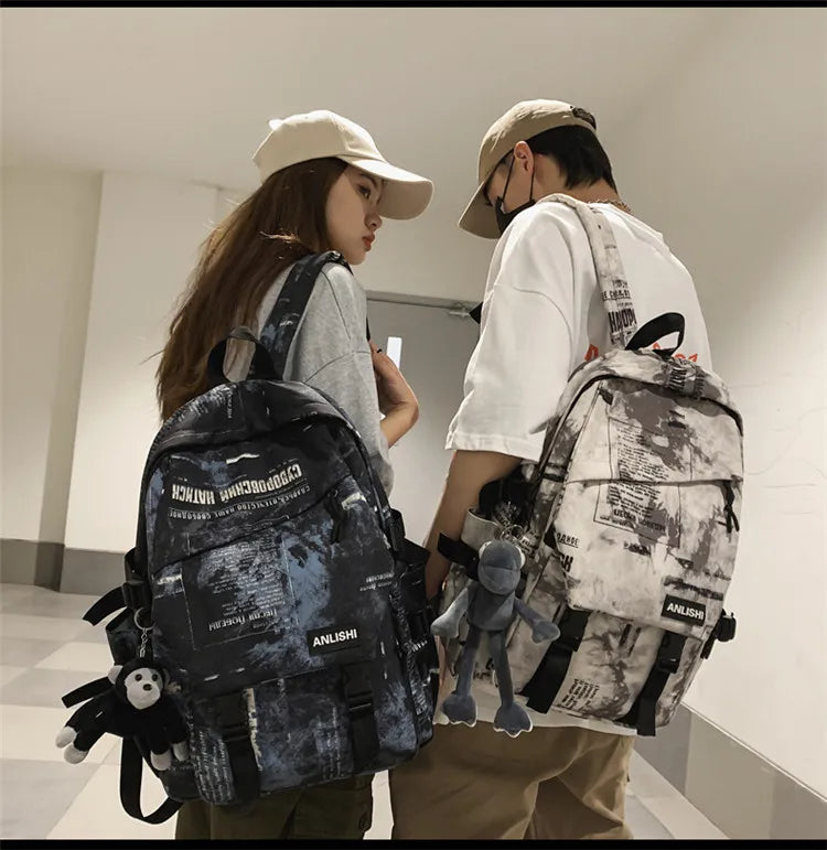 Women Harajuku Cloud Print Men Backpack Student Nylon Laptop New 2021 Cool  School Bag For Teenage Girls Book Bags buckle Ladies