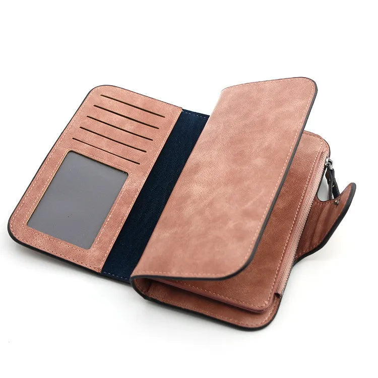 Women's wallet made of leather Wallets Three fold VINTAGE Womens purses mobile phone Purse Female Coin Purse Carteira Feminina