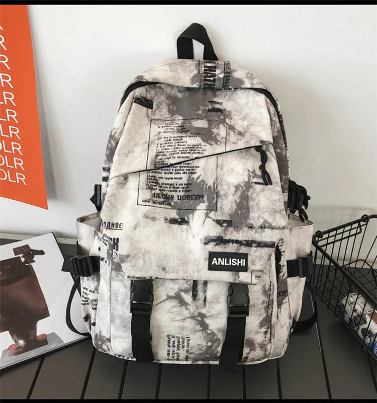 Women Harajuku Cloud Print Men Backpack Student Nylon Laptop New 2021 Cool  School Bag For Teenage Girls Book Bags buckle Ladies