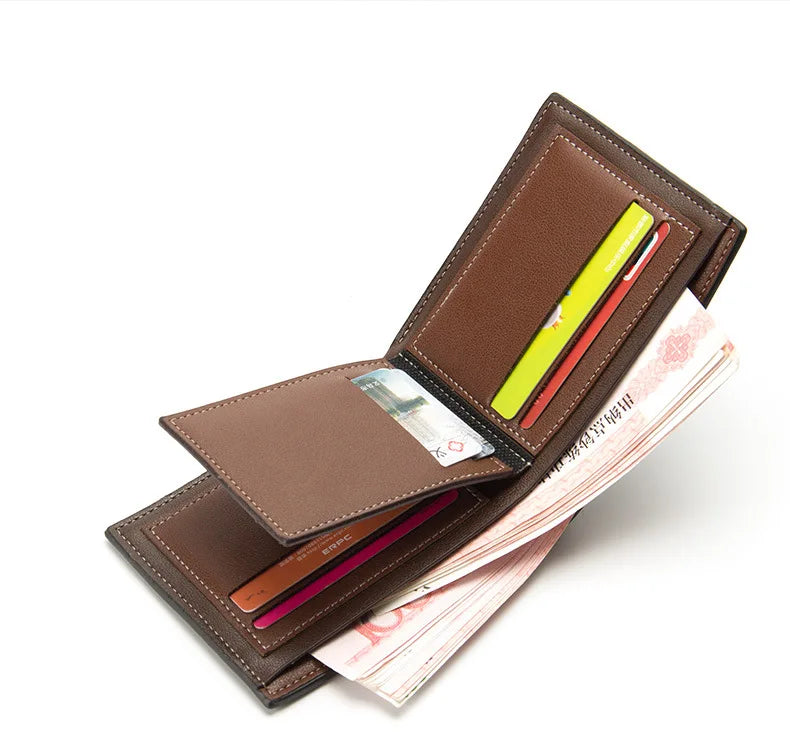 2023 New Men Wallets Name Customized Card Holder High Quality Male Purse PU Leather Business Men Wallets Carteria