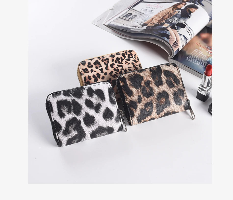 Leather Women Wallet Classic Leopard Animal Print Long Wallets Female Cards Holder Clutch Bag Fashion Ladies Purses