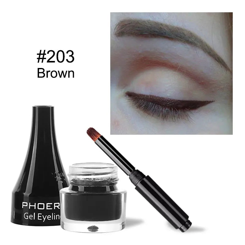 PHOERA Eyeliner Coloré 10 Couleurs Gel Eyeliner Imperméable Avec Pinceau Eyeliner Longue Tenue Crème Outils De Maquillage Cosmétiques Pour Femmes