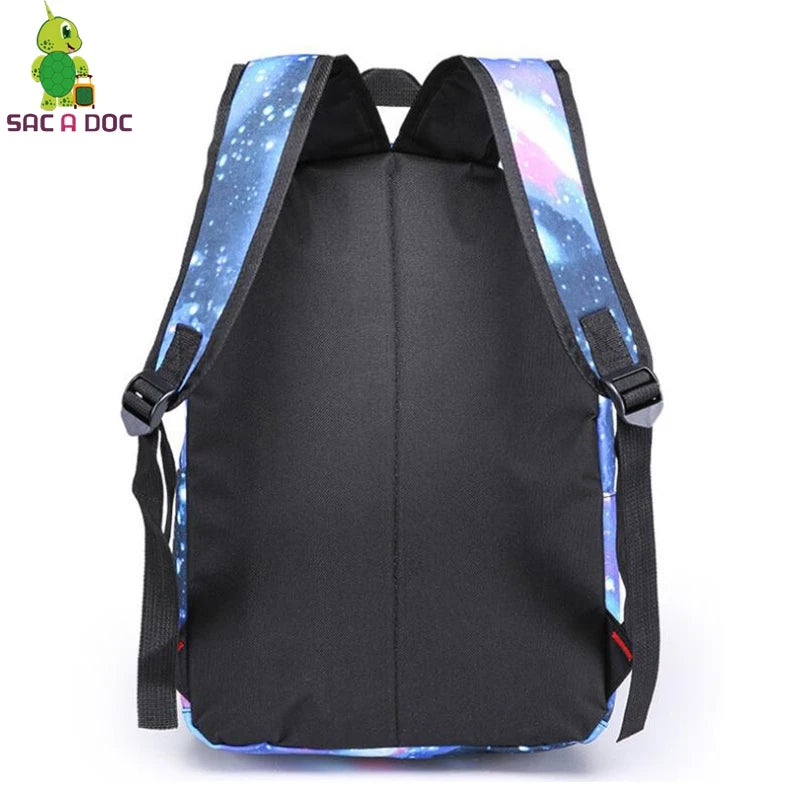 Black Bag Harajuku Fashion Rucksack Rose Flower Pink 26 Alphabet Boys Girls Hiking Backpack Alphabet Floral High Street Backpack