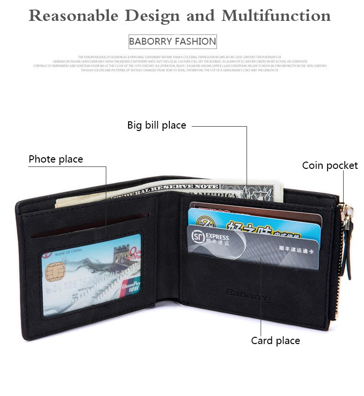 Small Mens Wallet Men Wallets Purse Men Walet Men Purse Mini Slim Vallet Card Holder Thin Money Bag for Men with Coin Pocket