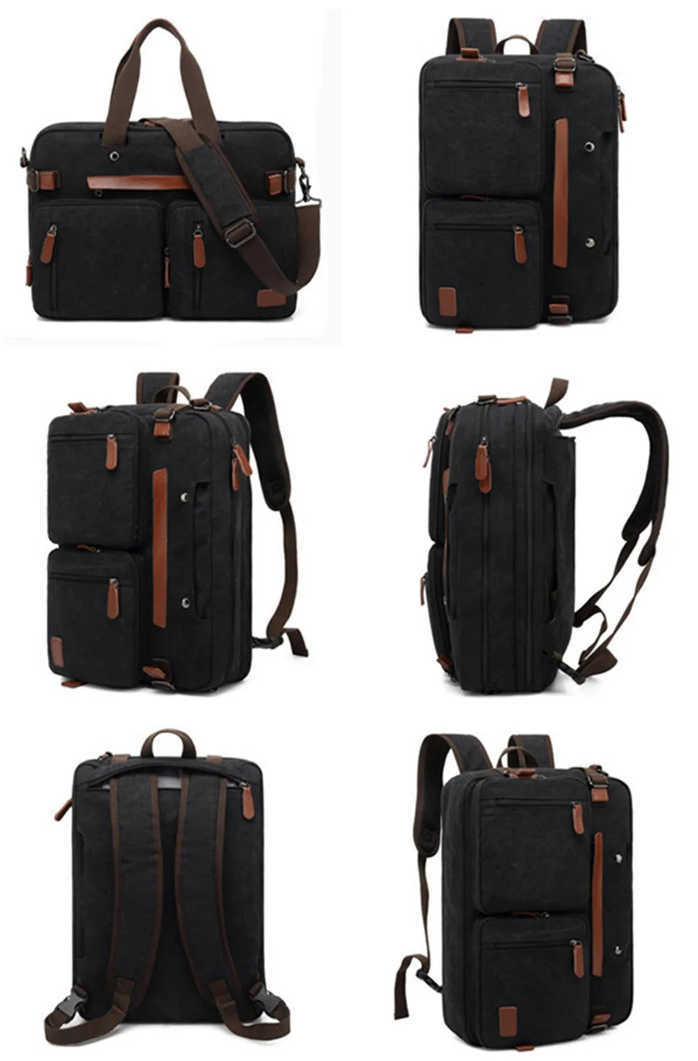 2024 New Convertible Backpack 15.6/17.3Inch Laptop Backpack Fashion Travel Business Backpack Nylon Waterproof Student Backpack