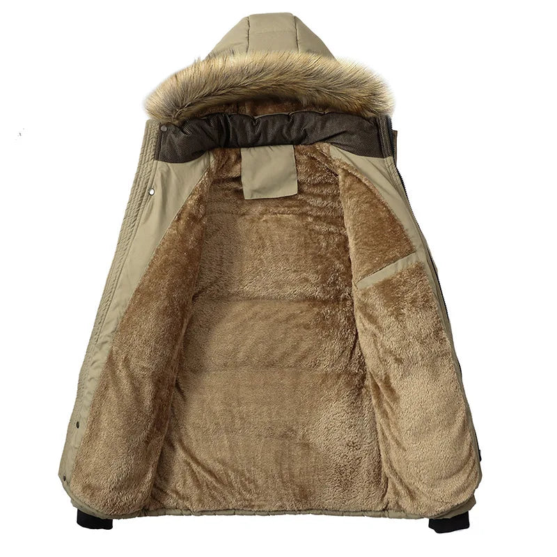 2023 Hiver Nouveau Chaud Épais Polaire Parkas Hommes Imperméable À Capuche Col De Fourrure Parka Veste Manteau Hommes Automne Mode Décontracté Parkas Hommes