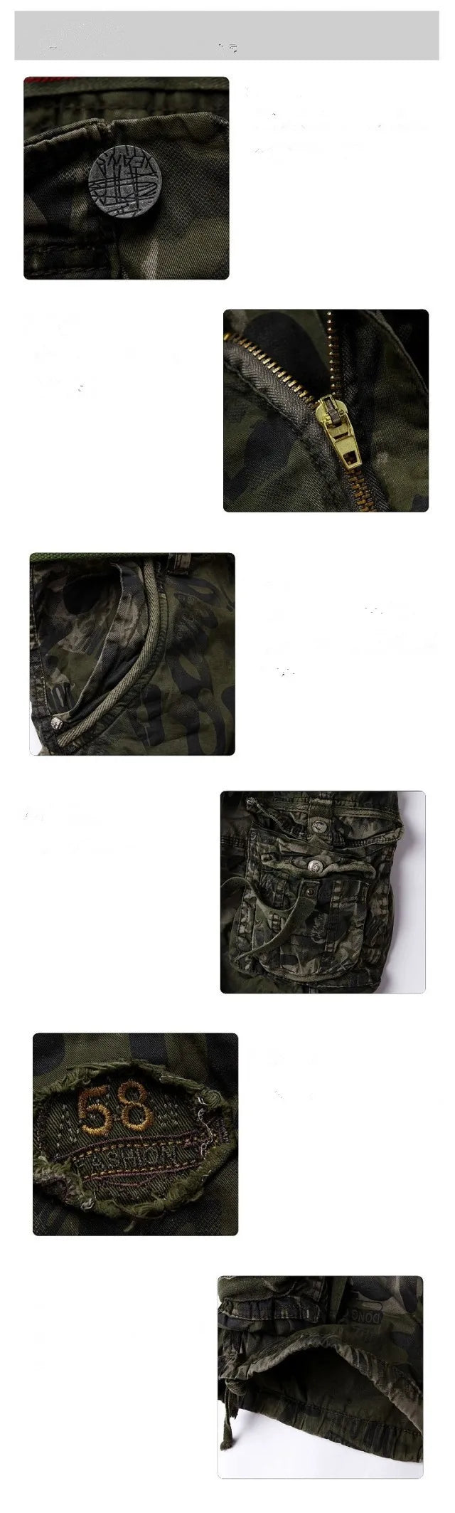 High Quality Camouflage Loose Cargo Shorts for Men Summer Fashion Camo Shorts Multiple Pockets Cargo Pants for Men