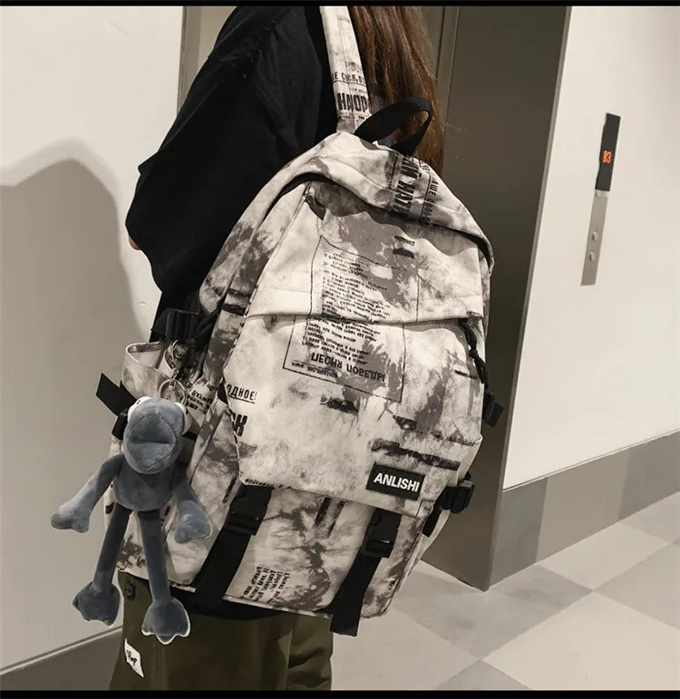 Women Harajuku Cloud Print Men Backpack Student Nylon Laptop New 2021 Cool  School Bag For Teenage Girls Book Bags buckle Ladies