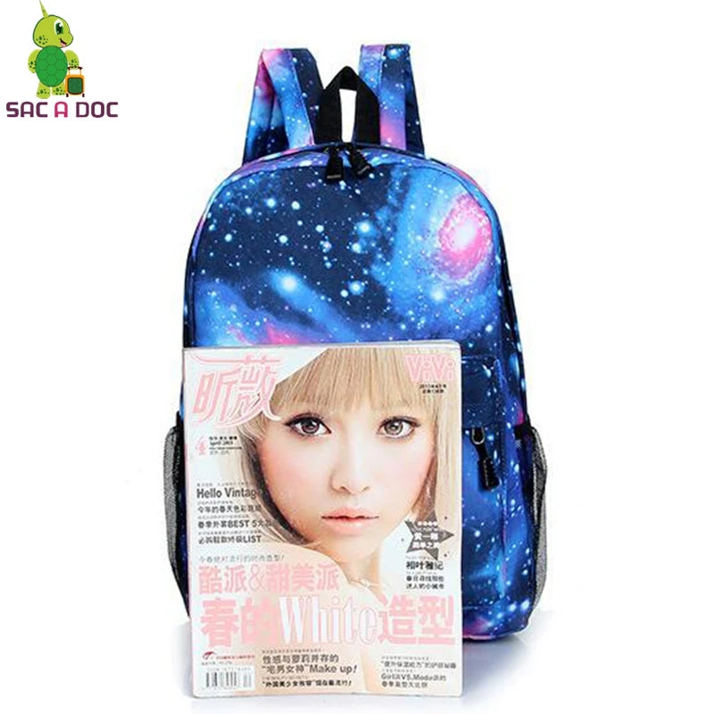 Black Bag Harajuku Fashion Rucksack Rose Flower Pink 26 Alphabet Boys Girls Hiking Backpack Alphabet Floral High Street Backpack