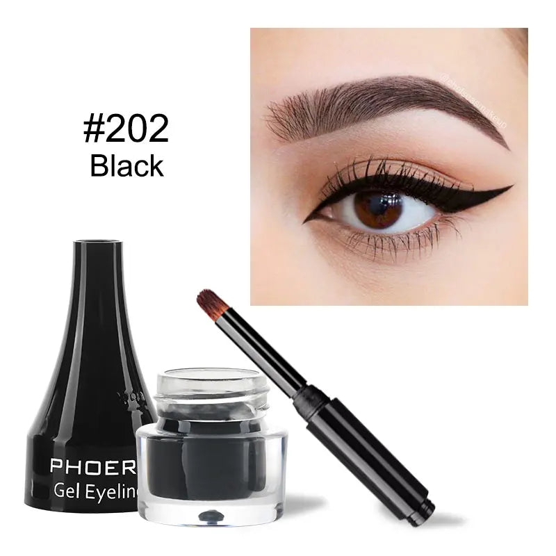 PHOERA Eyeliner Coloré 10 Couleurs Gel Eyeliner Imperméable Avec Pinceau Eyeliner Longue Tenue Crème Outils De Maquillage Cosmétiques Pour Femmes