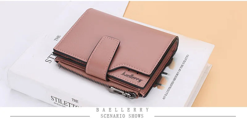 2024 New Women Wallets Name Customized Fashion Short PU Leather Quality Card Holder Classic Female Purse Zipper Wallet For Women