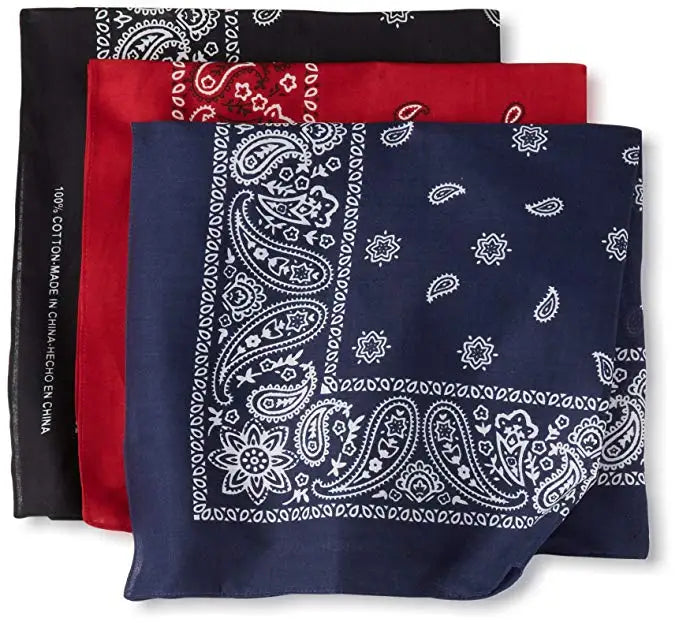 55x55cm Fashion Hip Hop 100% Cotton Bandana Square Scarf Cowboy Cashew Black Red Paisley Headband Print For Women/Men/Boys/Girls