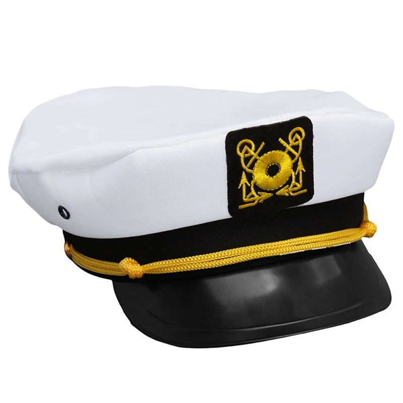 Adult Yacht Military Hats Boat Skipper Ship Sailor Captain Costume Hat Adjustable Cap Navy Marine Admiral For Men Women