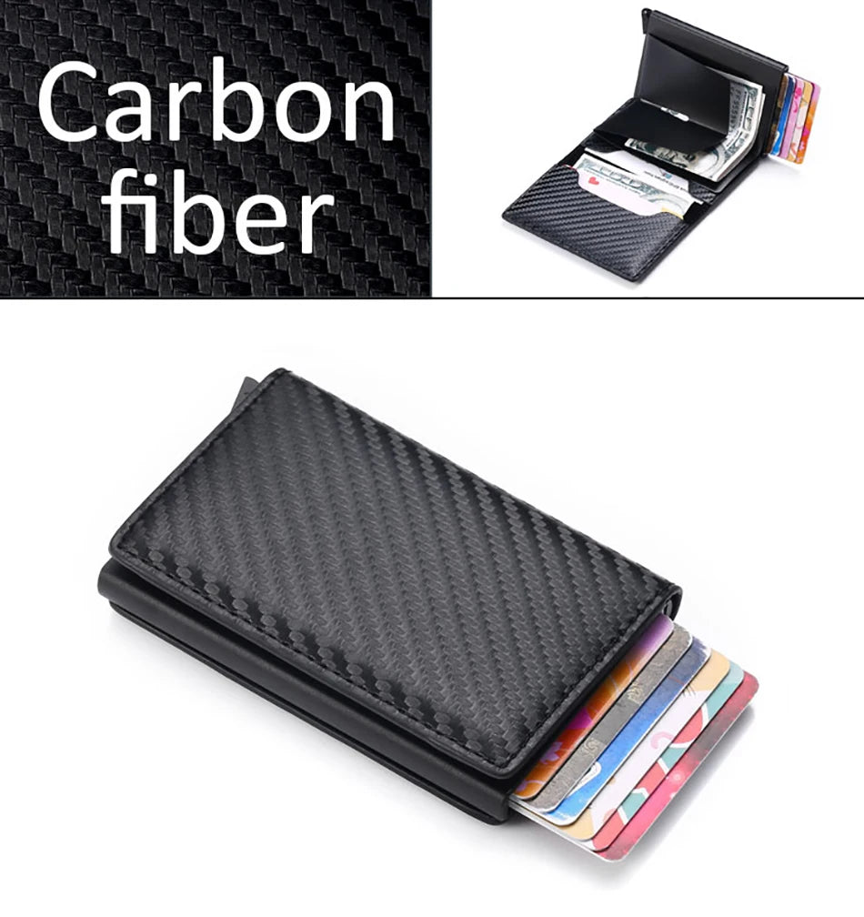 Men Credit Card Holder Wallet Slim Aluminum Men Wallet ID Credit Card Holder Mini RFID Wallet Automatic Pop Up Bank Card Case