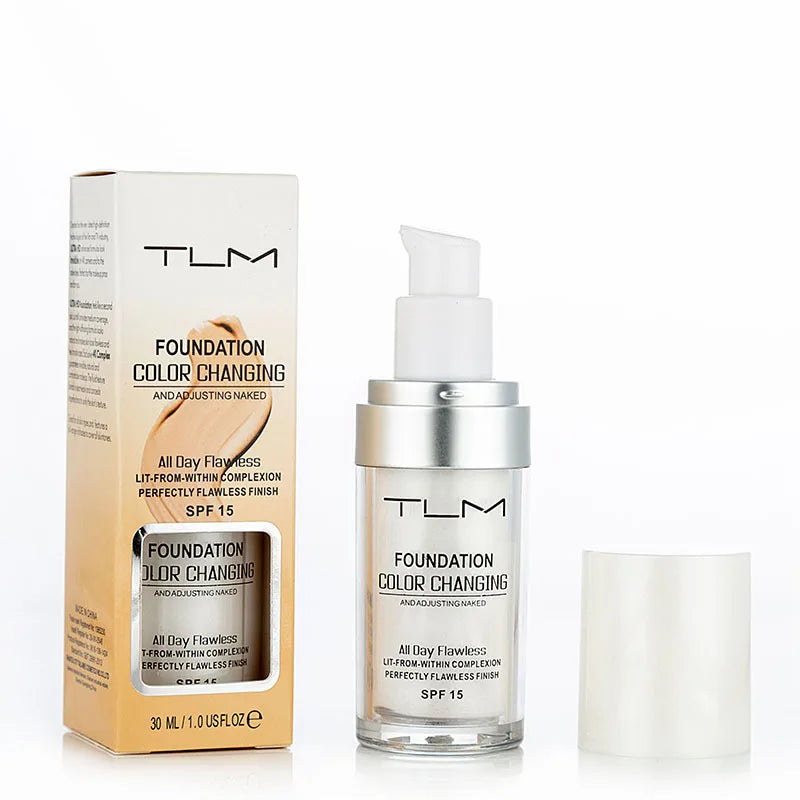 TLM Foundation Magic Fond de teint changeant de couleur liquide doux mat longue tenue Base de maquillage hydratante