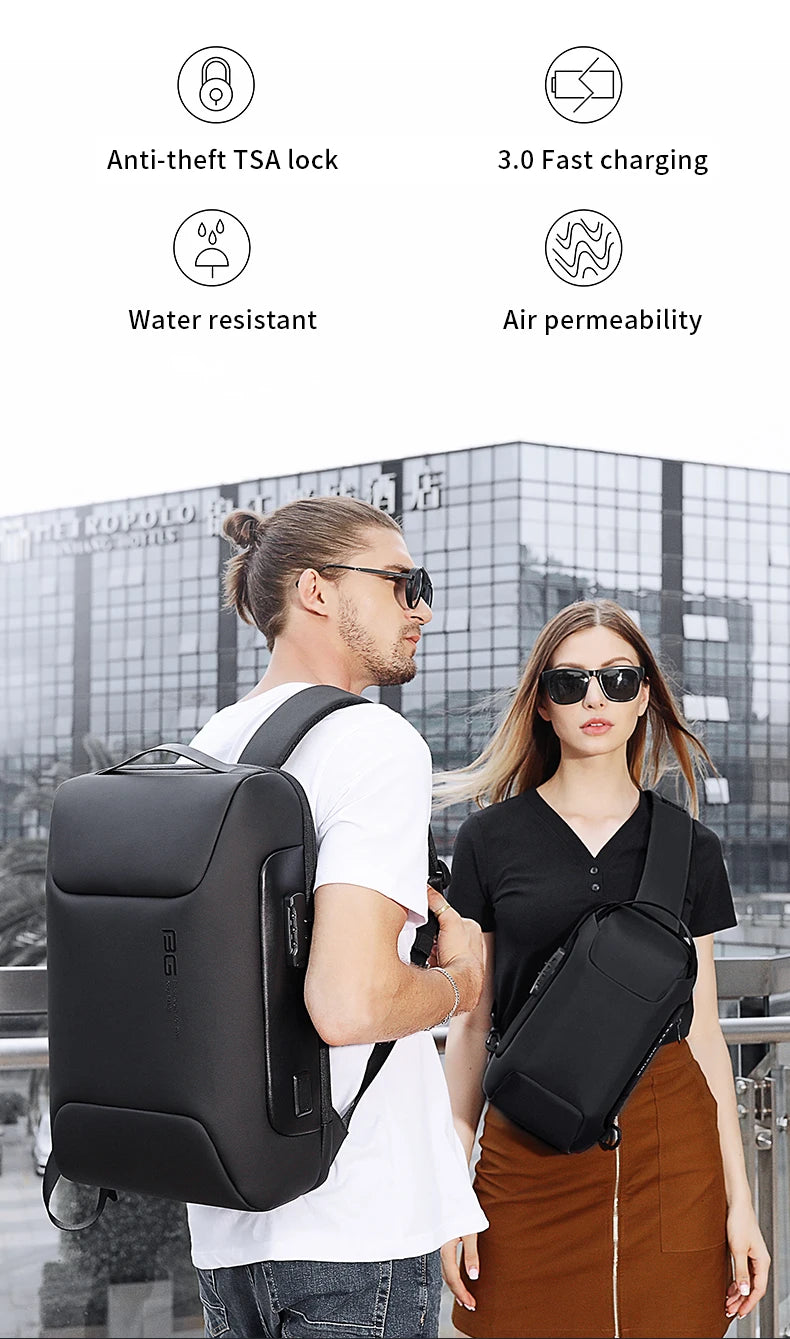 BANGE New Anti Thief Backpack Fits for 15.6 inch Laptop Backpack Multifunctional Backpack WaterProof for Business Shoulder Bags