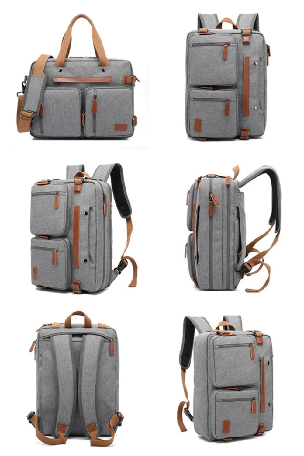 2024 New Convertible Backpack 15.6/17.3Inch Laptop Backpack Fashion Travel Business Backpack Nylon Waterproof Student Backpack