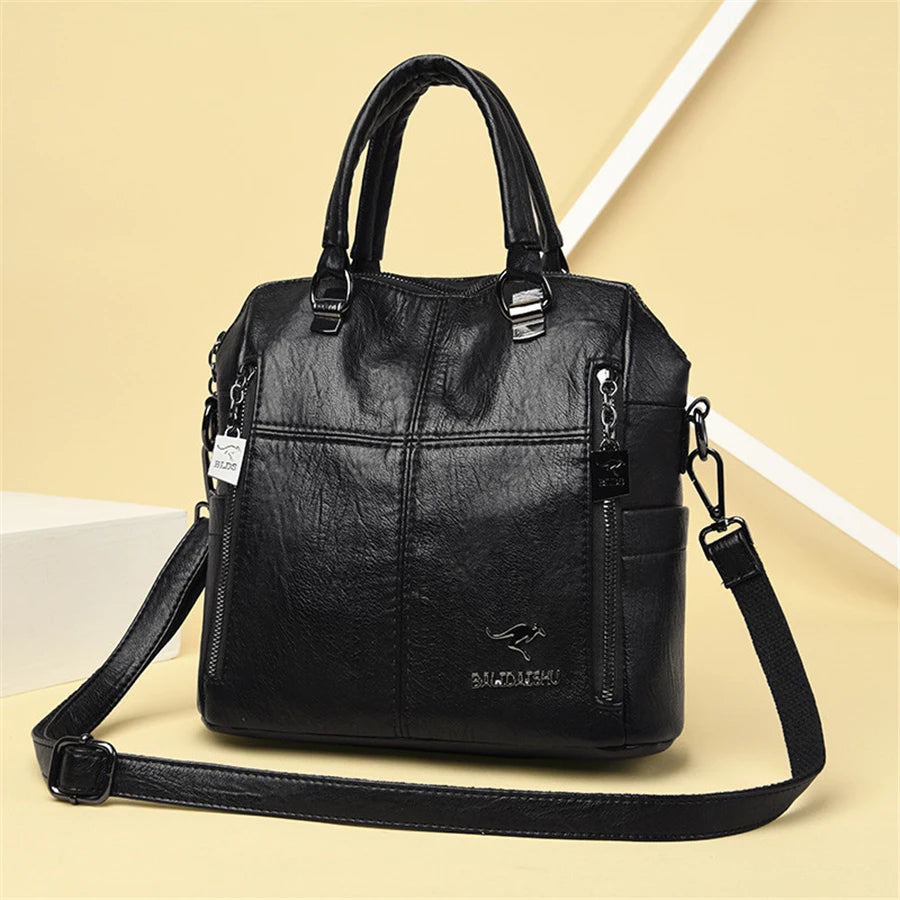 2023 New High Quality Leather Backpack Women Shoulder Bags Multifunction Travel Backpack School Bags for Girls Bagpack Mochila