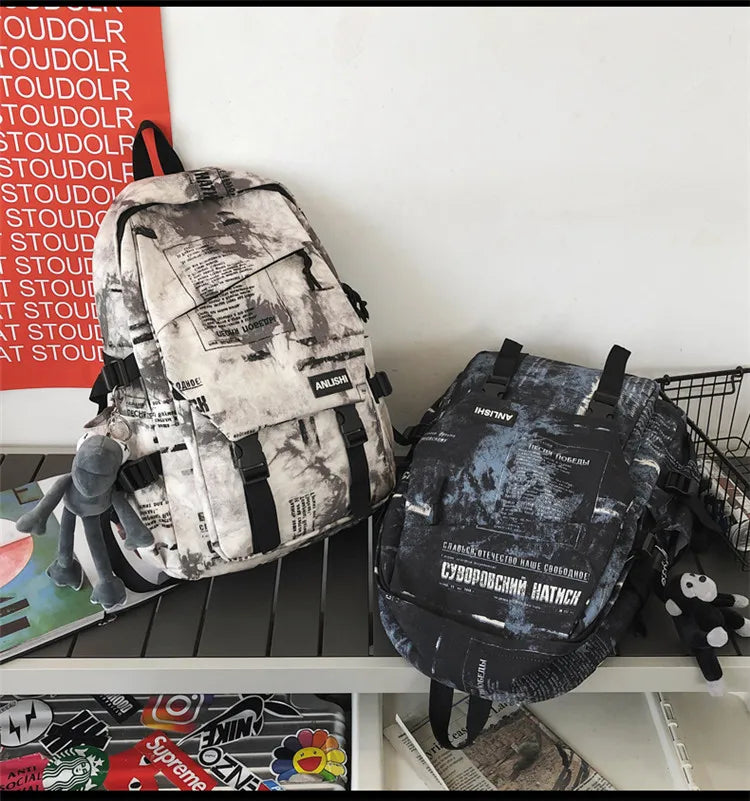 Women Harajuku Cloud Print Men Backpack Student Nylon Laptop New 2021 Cool  School Bag For Teenage Girls Book Bags buckle Ladies