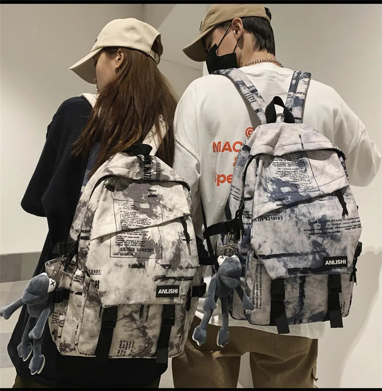 Women Harajuku Cloud Print Men Backpack Student Nylon Laptop New 2021 Cool  School Bag For Teenage Girls Book Bags buckle Ladies