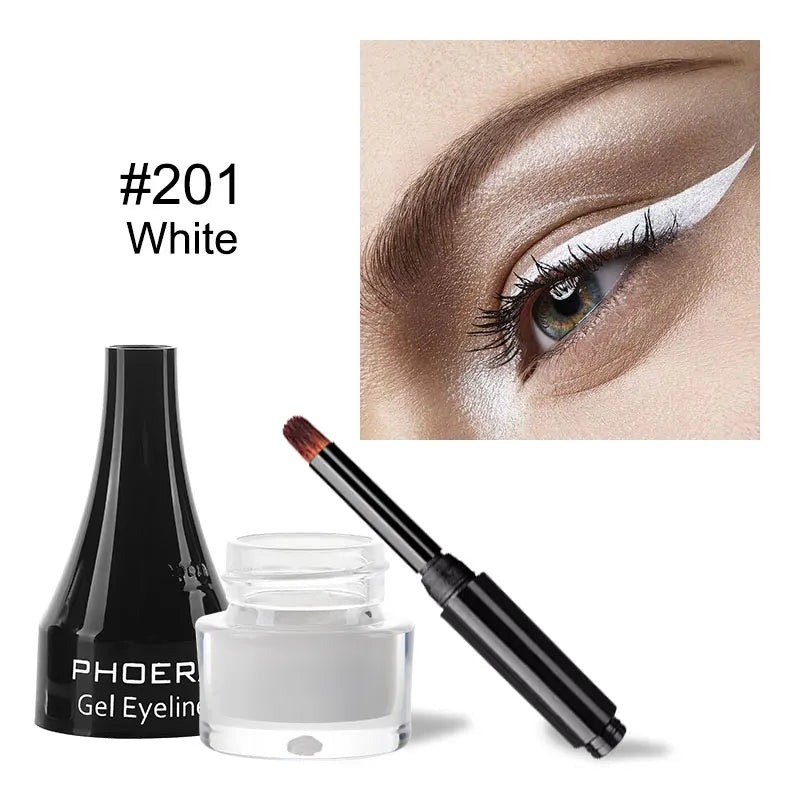 PHOERA Eyeliner Coloré 10 Couleurs Gel Eyeliner Imperméable Avec Pinceau Eyeliner Longue Tenue Crème Outils De Maquillage Cosmétiques Pour Femmes