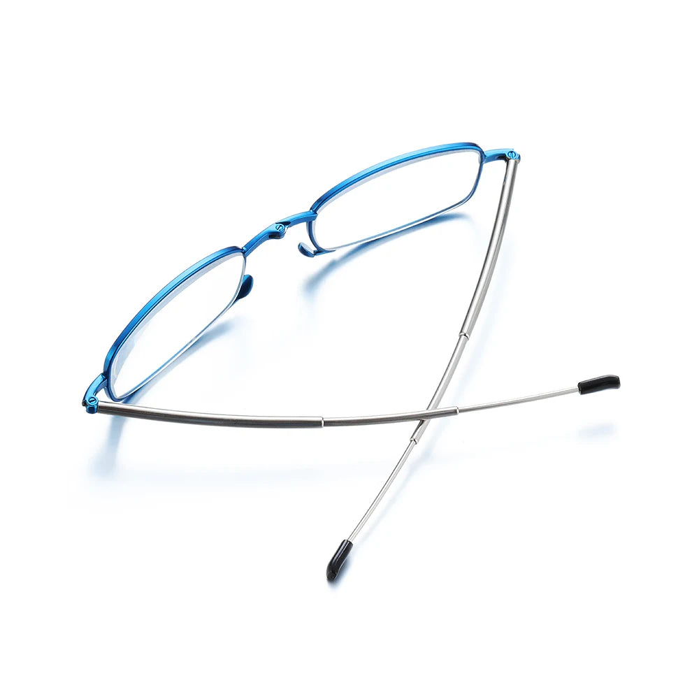 Lunettes de lecture design MINI tendance pour hommes et femmes, petites lunettes pliantes, monture en métal noir, avec boîte d'origine, portables