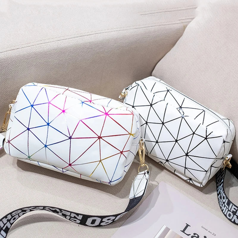 Women Laser Crossbody Bag Sling Shoulder Bag Jelly Holographic Square Messenger Satchel Bag For Lady Daily Small Handbag Purse