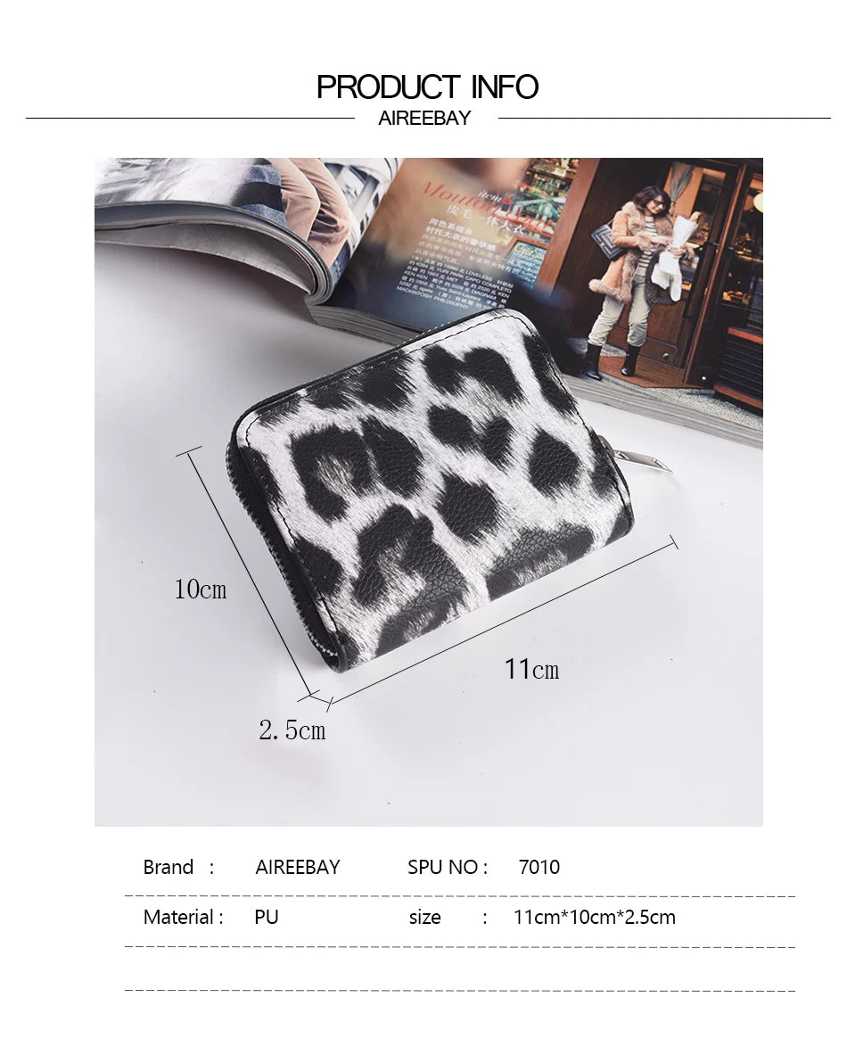 Leather Women Wallet Classic Leopard Animal Print Long Wallets Female Cards Holder Clutch Bag Fashion Ladies Purses