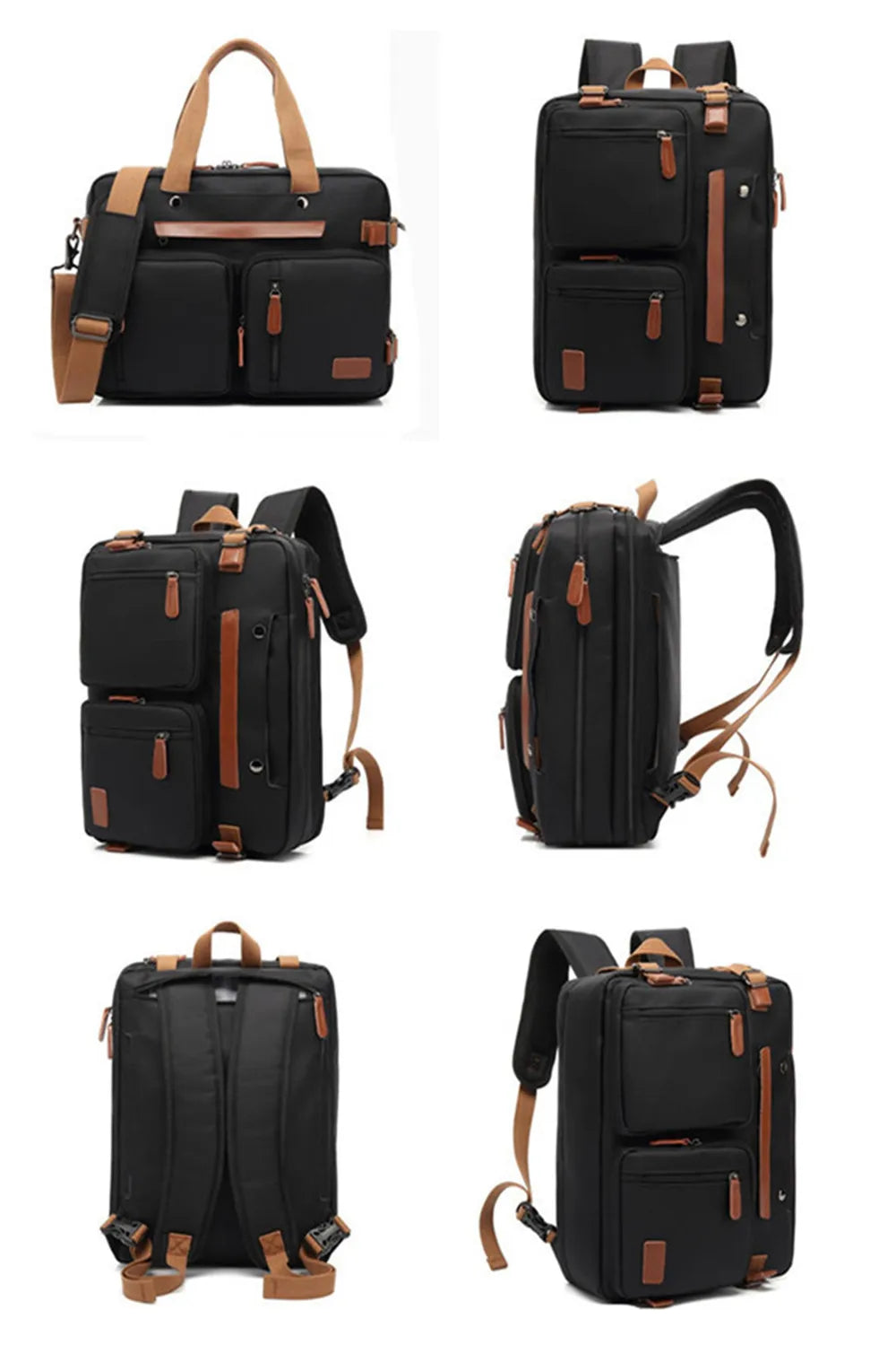 2024 New Convertible Backpack 15.6/17.3Inch Laptop Backpack Fashion Travel Business Backpack Nylon Waterproof Student Backpack