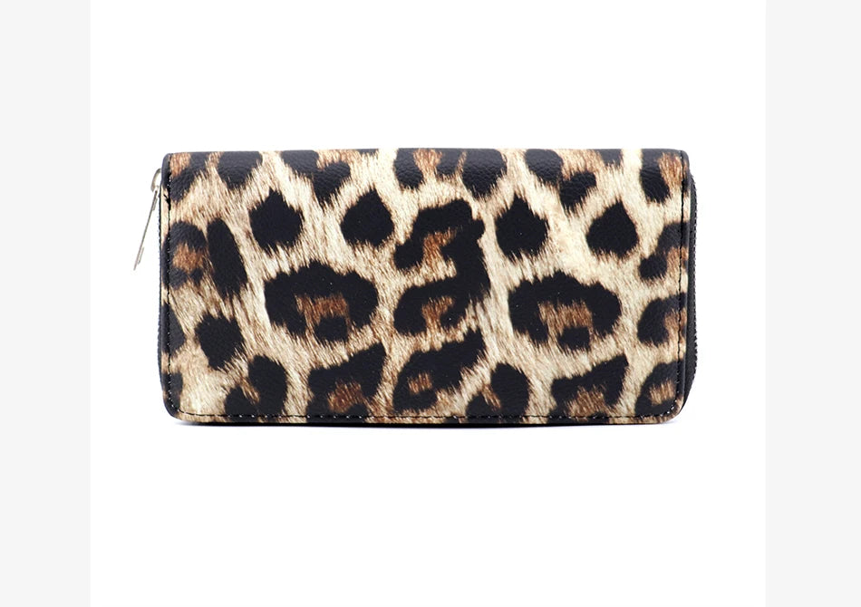 Leather Women Wallet Classic Leopard Animal Print Long Wallets Female Cards Holder Clutch Bag Fashion Ladies Purses