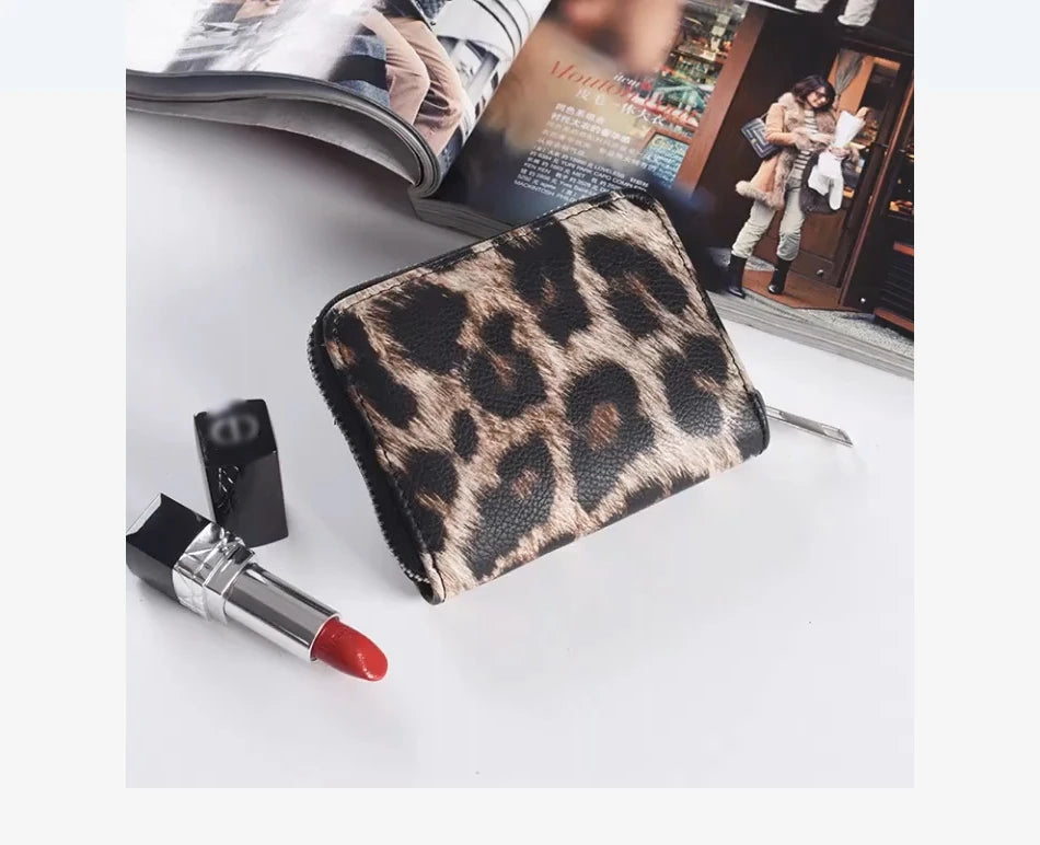 Leather Women Wallet Classic Leopard Animal Print Long Wallets Female Cards Holder Clutch Bag Fashion Ladies Purses