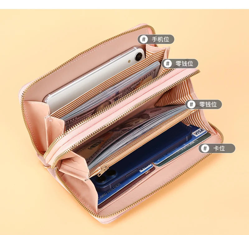 Long Women's Wallet Female Purses Tassel Coin Purse Card Holder Wallets Female Pu Leather Clutch Money Bag Pu Leather Wallet