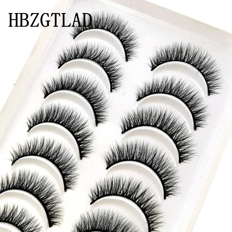 HBZGTLAD 5/10 pairs 100% Real Mink Eyelashes 3D Natural False Eyelashes 3d Mink Lashes Soft Eyelash Extension Makeup Kit Cilios