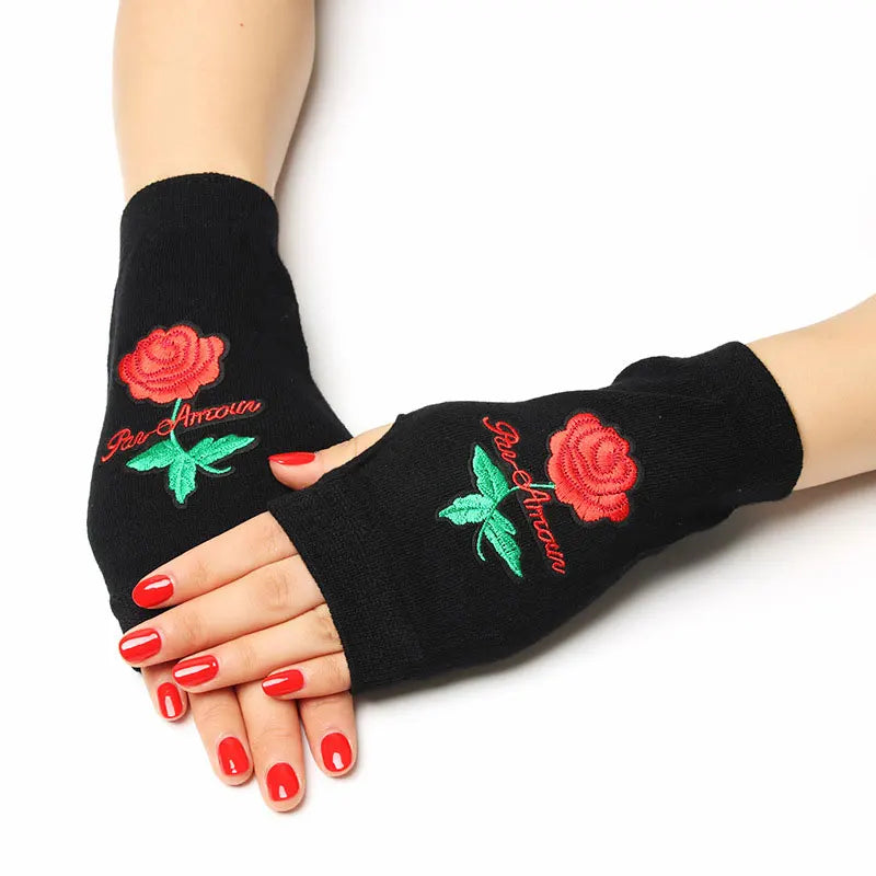 Jolis gants tricotés sans doigts à motifs d'animaux de dessin animé, diamants, paillettes, cool pour les gants de personnalité créatifs d'hiver pour femmes