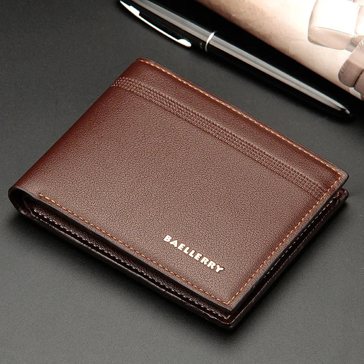 2023 New Men Wallets Name Customized Card Holder High Quality Male Purse PU Leather Business Men Wallets Carteria