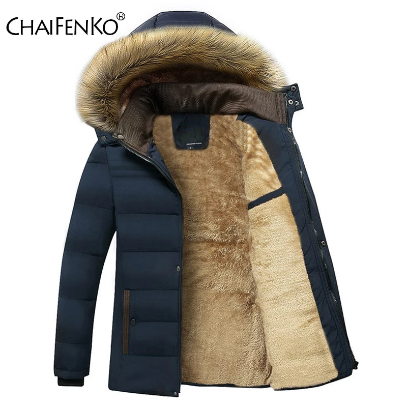 2023 Hiver Nouveau Chaud Épais Polaire Parkas Hommes Imperméable À Capuche Col De Fourrure Parka Veste Manteau Hommes Automne Mode Décontracté Parkas Hommes