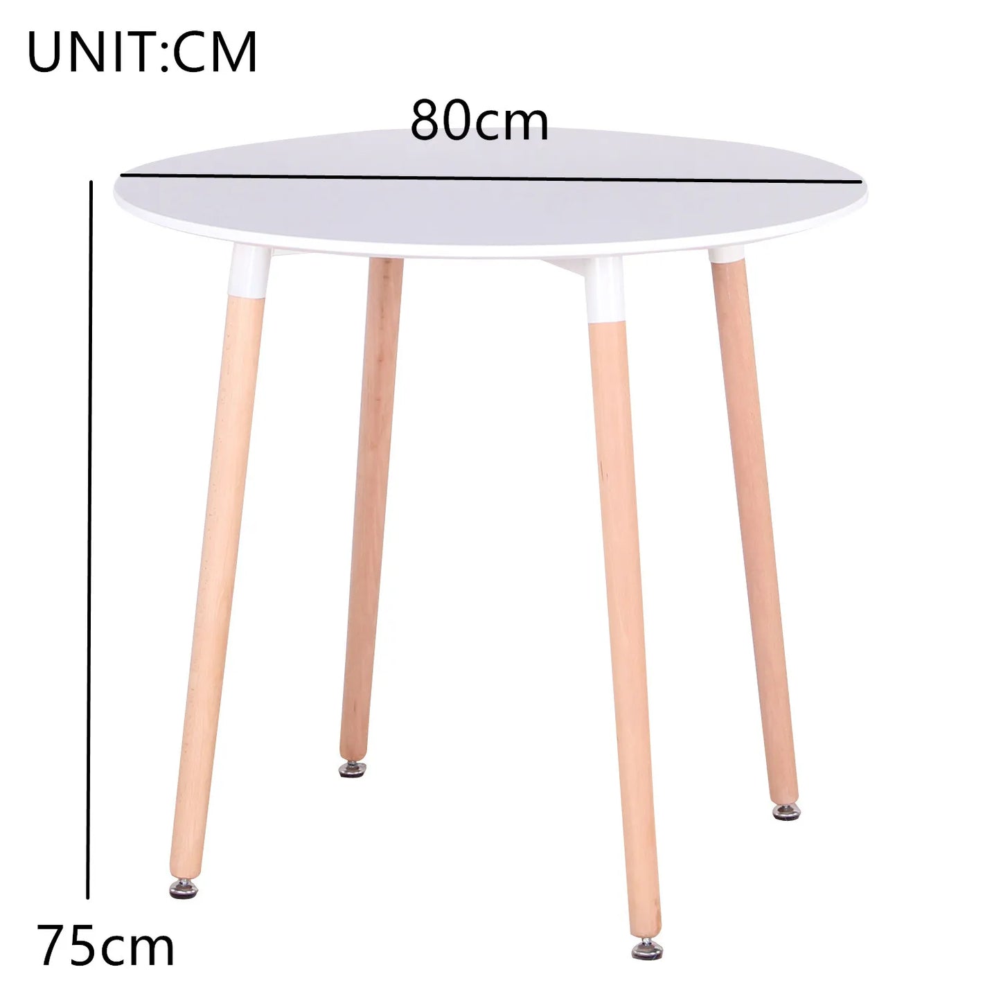 EGOONM Nordic Round Dining Table and Set of 4 Dining Chairs with PU cushion  for Dining Room Kitchen Restaurant Balcony Home