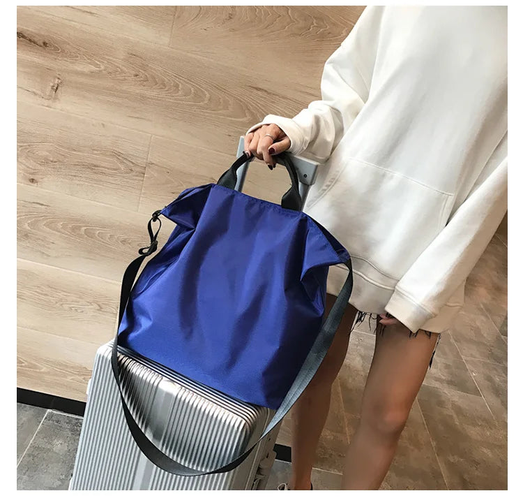 Women Nylon Shoulder Bag Large Capacity Waterproof Cloth Handbag Tote Solid Crossbody Bags Big Travel Bag Purse For Ladies