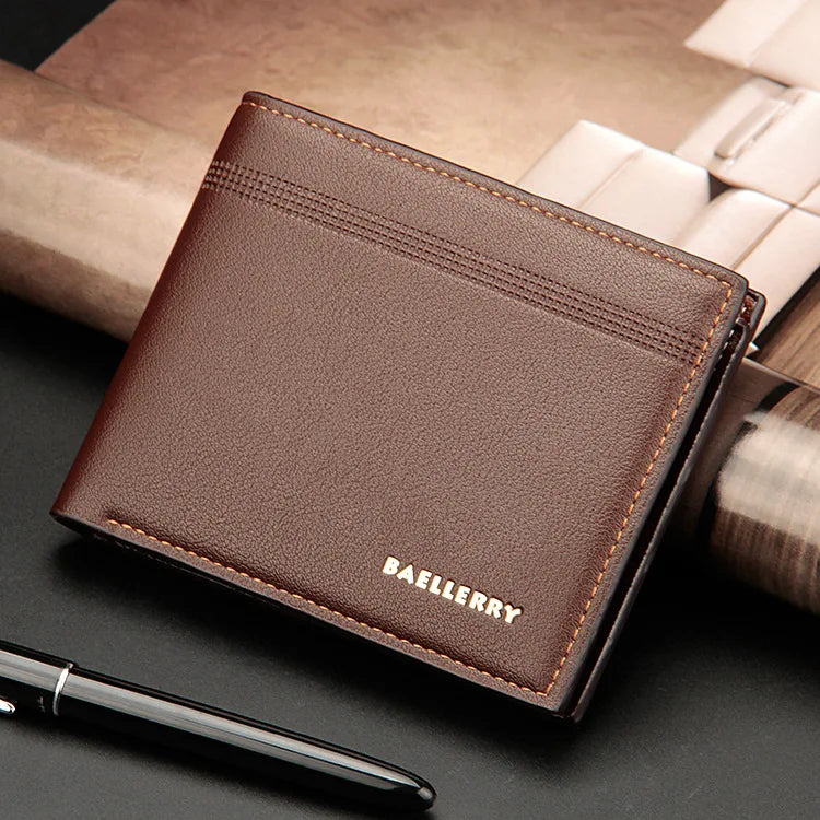 2023 New Men Wallets Name Customized Card Holder High Quality Male Purse PU Leather Business Men Wallets Carteria