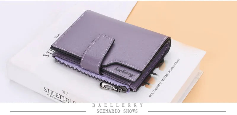 2024 New Women Wallets Name Customized Fashion Short PU Leather Quality Card Holder Classic Female Purse Zipper Wallet For Women