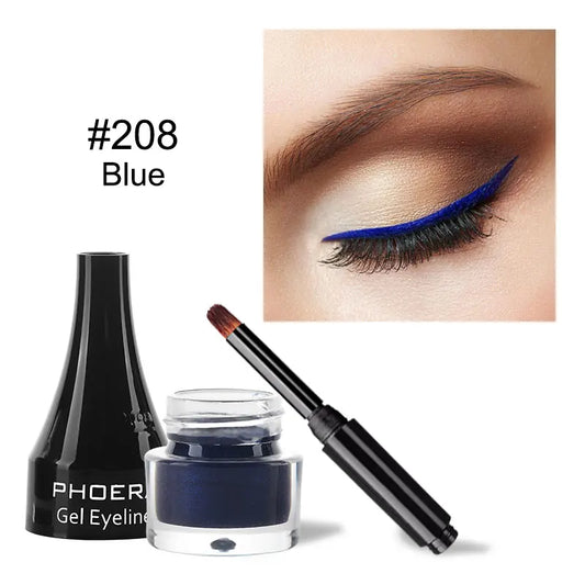 PHOERA Eyeliner Coloré 10 Couleurs Gel Eyeliner Imperméable Avec Pinceau Eyeliner Longue Tenue Crème Outils De Maquillage Cosmétiques Pour Femmes