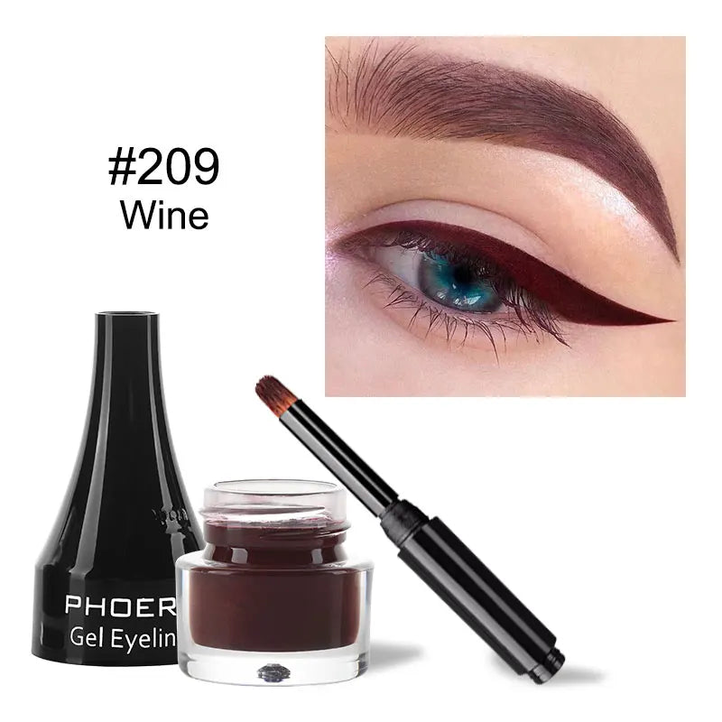 PHOERA Eyeliner Coloré 10 Couleurs Gel Eyeliner Imperméable Avec Pinceau Eyeliner Longue Tenue Crème Outils De Maquillage Cosmétiques Pour Femmes