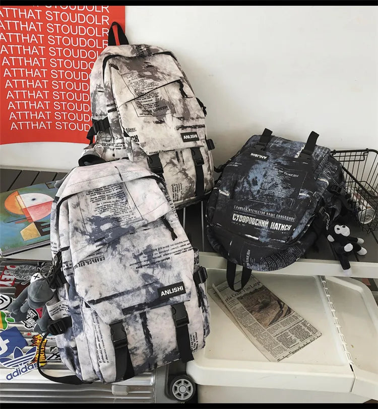 Women Harajuku Cloud Print Men Backpack Student Nylon Laptop New 2021 Cool  School Bag For Teenage Girls Book Bags buckle Ladies