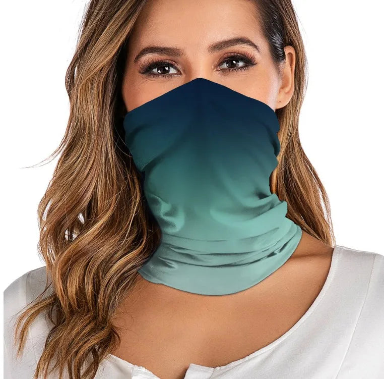 3D digital printed women's outdoor Bandana Breathable Face Scarf Fishing Cycling Sport  Elastic Tube Neck Gaiter headband scarf