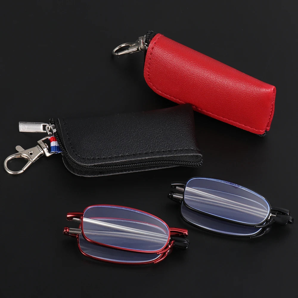 Lunettes de lecture design MINI tendance pour hommes et femmes, petites lunettes pliantes, monture en métal noir, avec boîte d'origine, portables