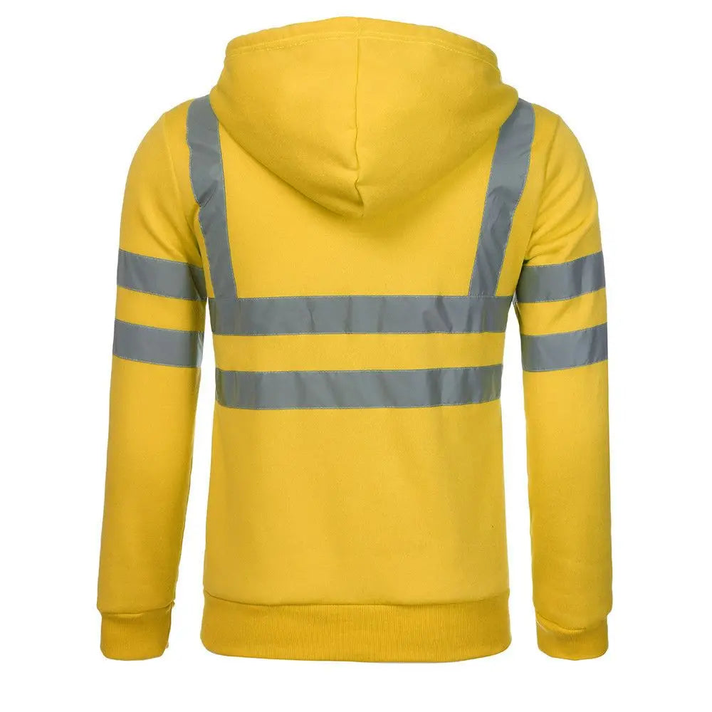 Coat Fleece Sweatshirt M-4XL Night Work Pullover Hoodie High Visibility Jacket Reflective Hi Viz Vis